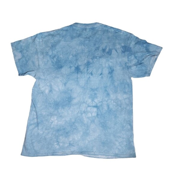 Vintage Liquid Blue Moonlit White Tiger on Blue Tie-Dyed Short Sleeve Tee Size L - Picture 2 of 8